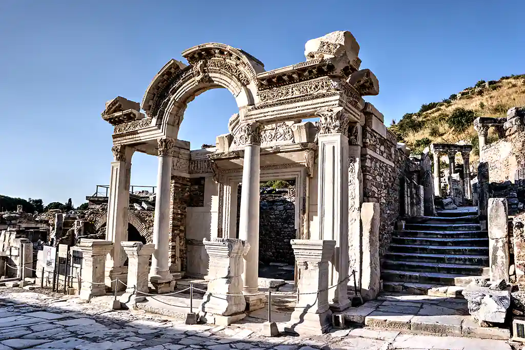 The Temple of Hadrian in Ephesus, also known as the Adrian Temple, is a well-preserved ancient Roman temple located in the historical city of Ephesus, Turkey.