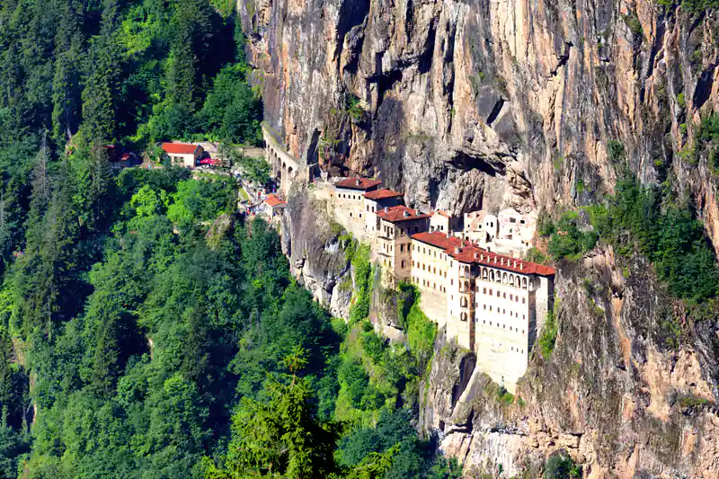 View of Sümela Monastery from a distance